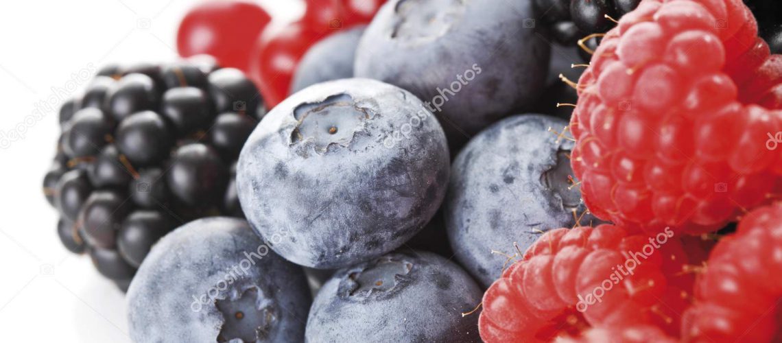 Wild berries, raspberries, blackberries, blueberries, currants